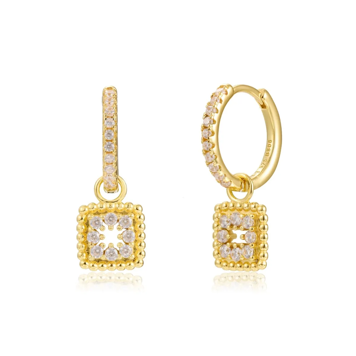 Pendientes Cuadrados Circonitas
