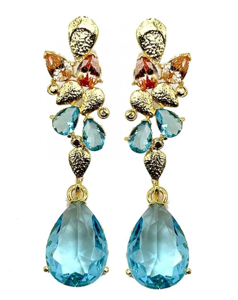 PENDIENTES LARGOS CON PEDRERIA ESPECIAL MADRINAS DE BODA