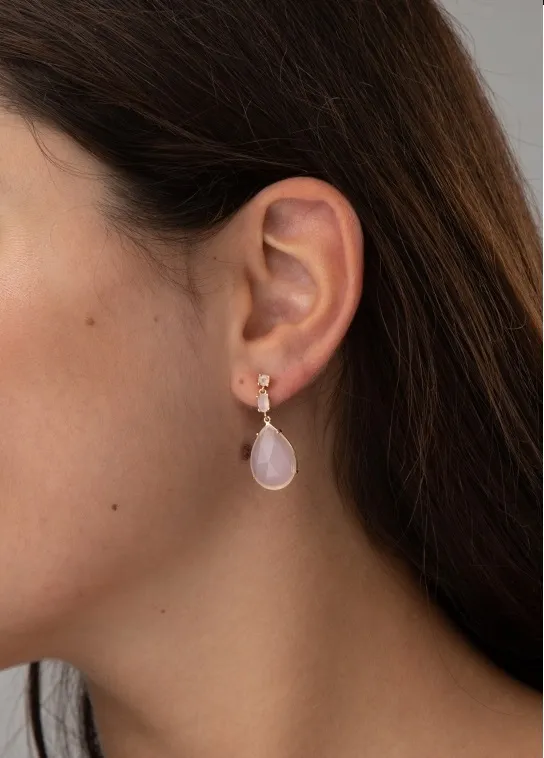Pendientes Novia Cuarzo Rosa