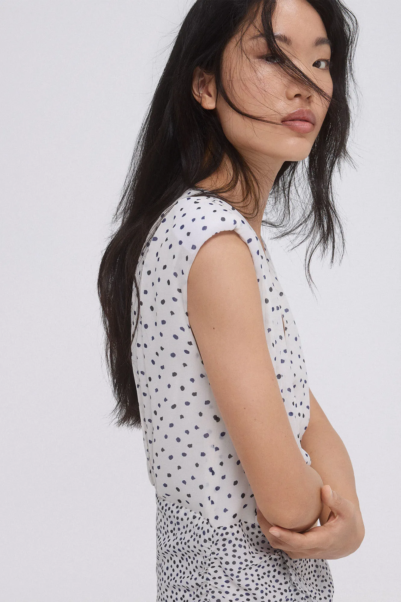 POLKADOT GATHERED DRESS