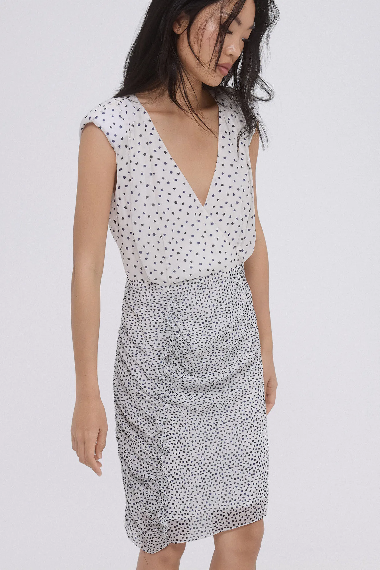 POLKADOT GATHERED DRESS