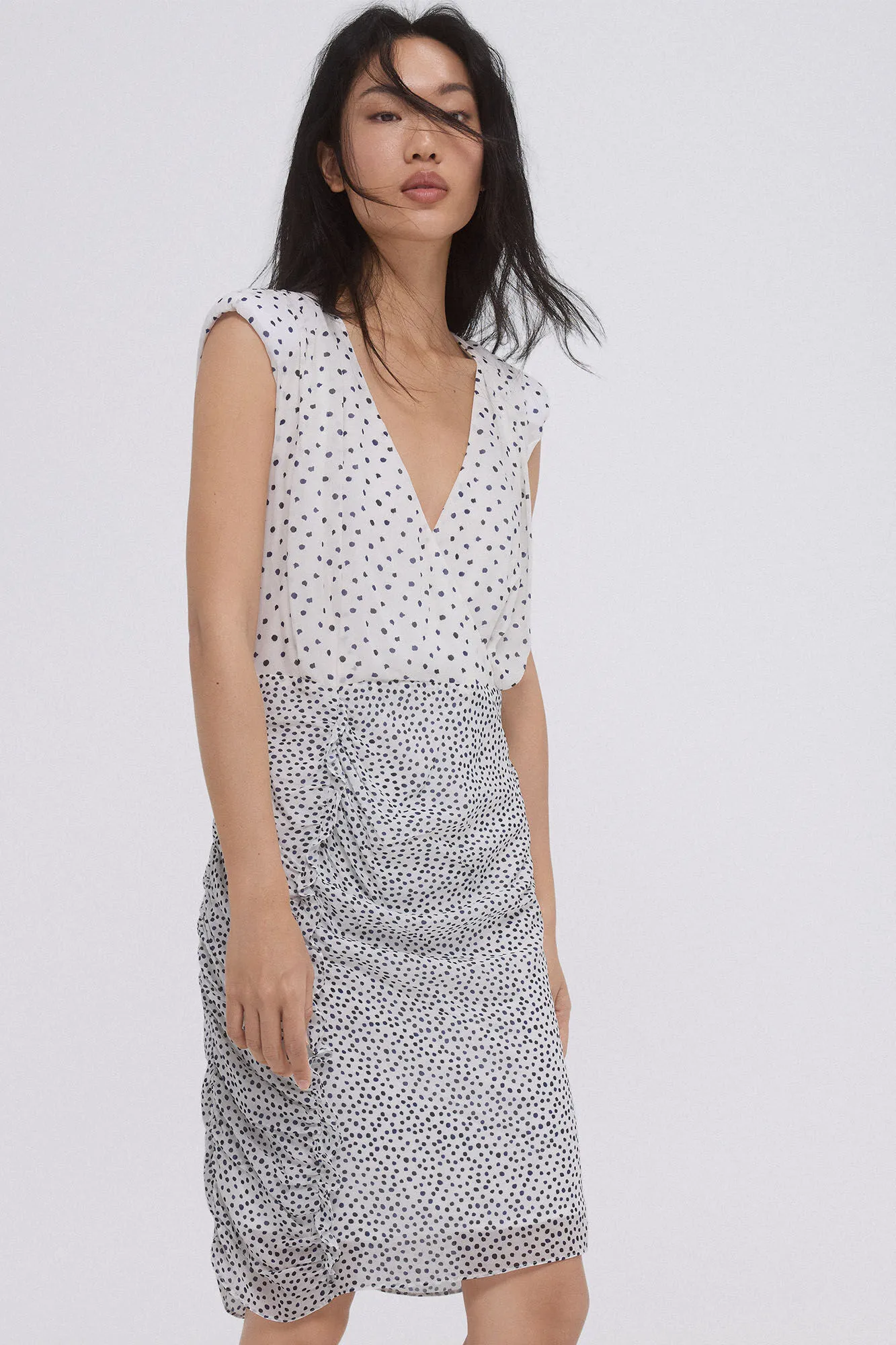 POLKADOT GATHERED DRESS