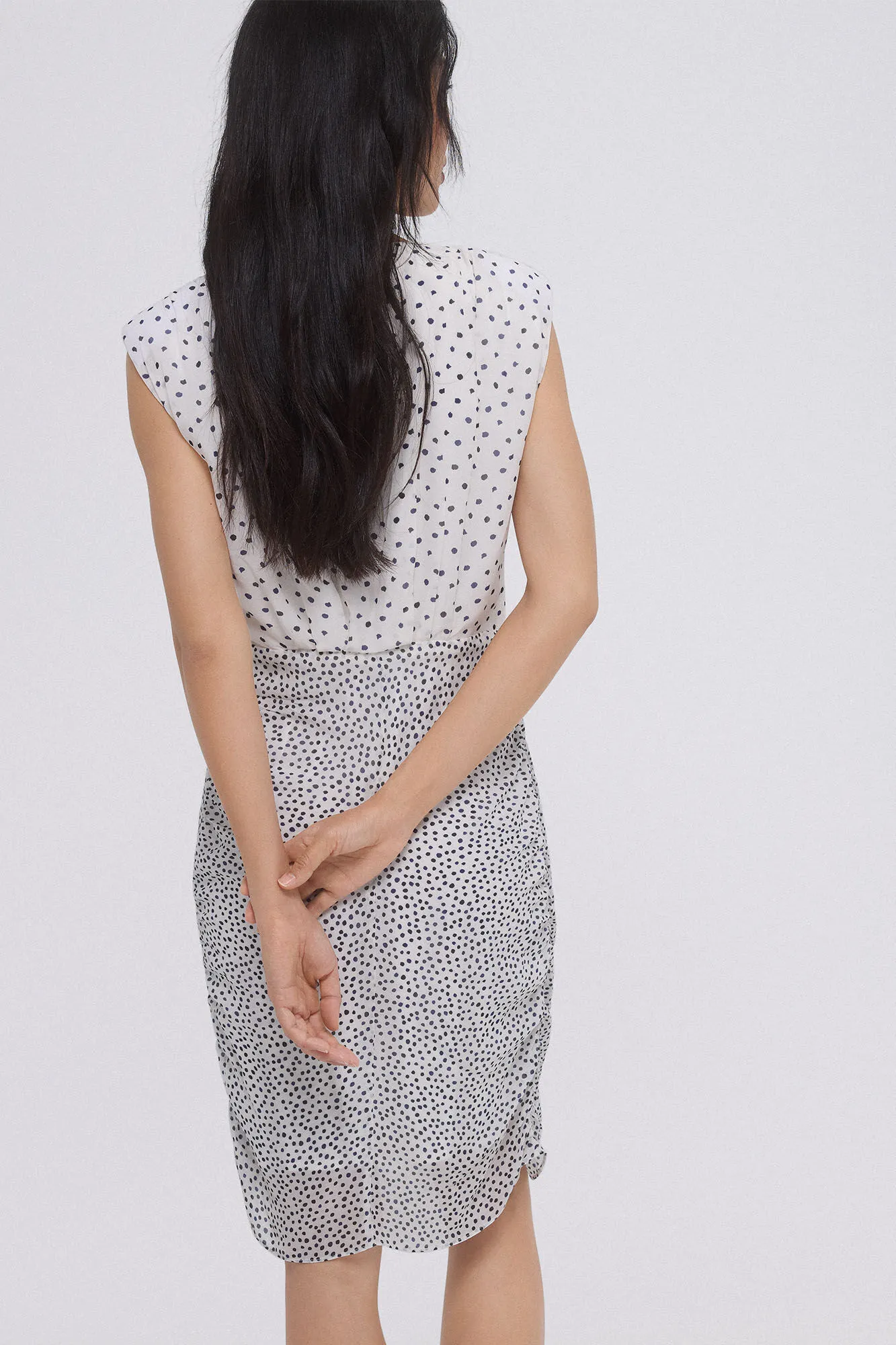 POLKADOT GATHERED DRESS