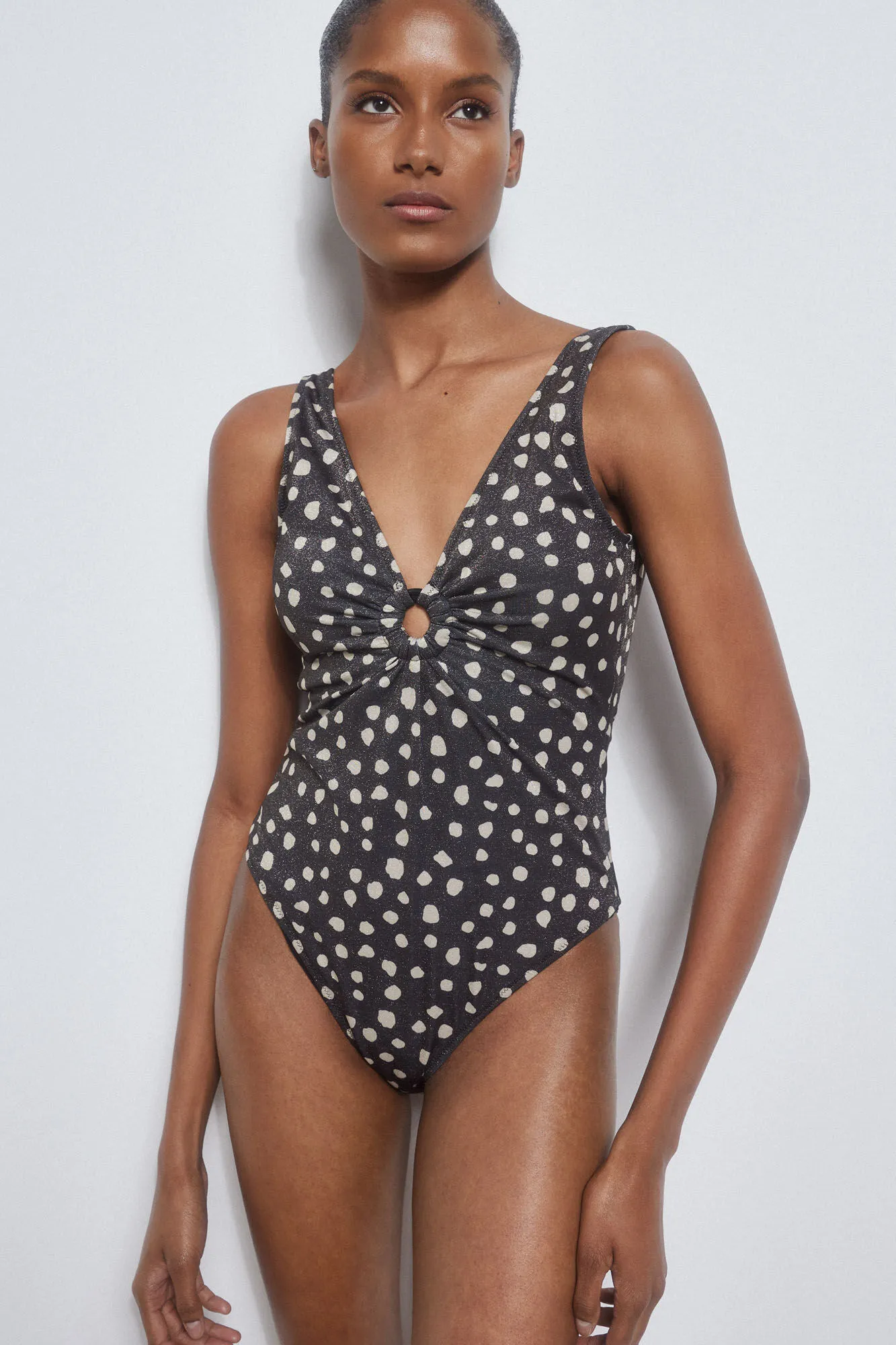POLKADOT LUREX SWIMSUIT