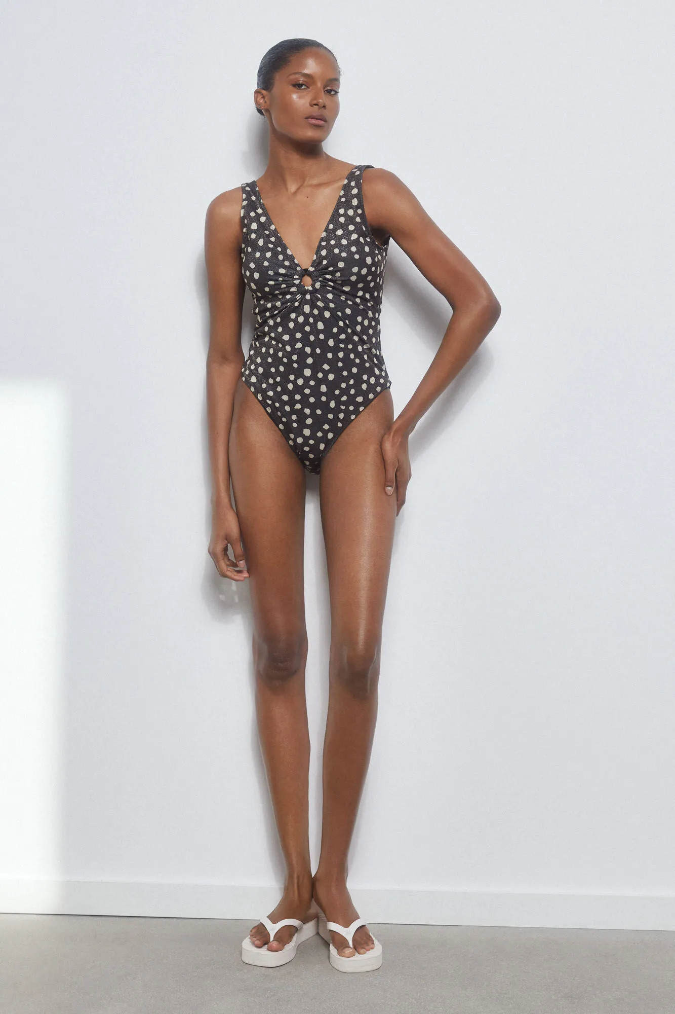 POLKADOT LUREX SWIMSUIT