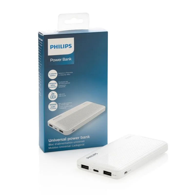 Power bank fino Philips de 10.000 mAh