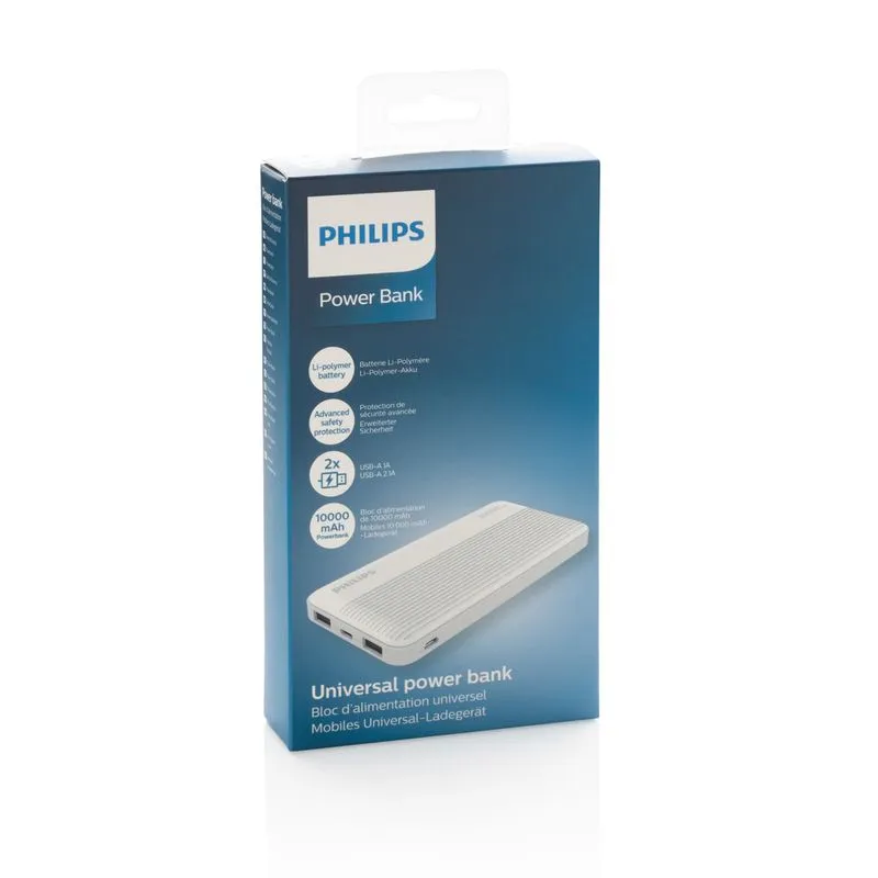 Power bank fino Philips de 10.000 mAh