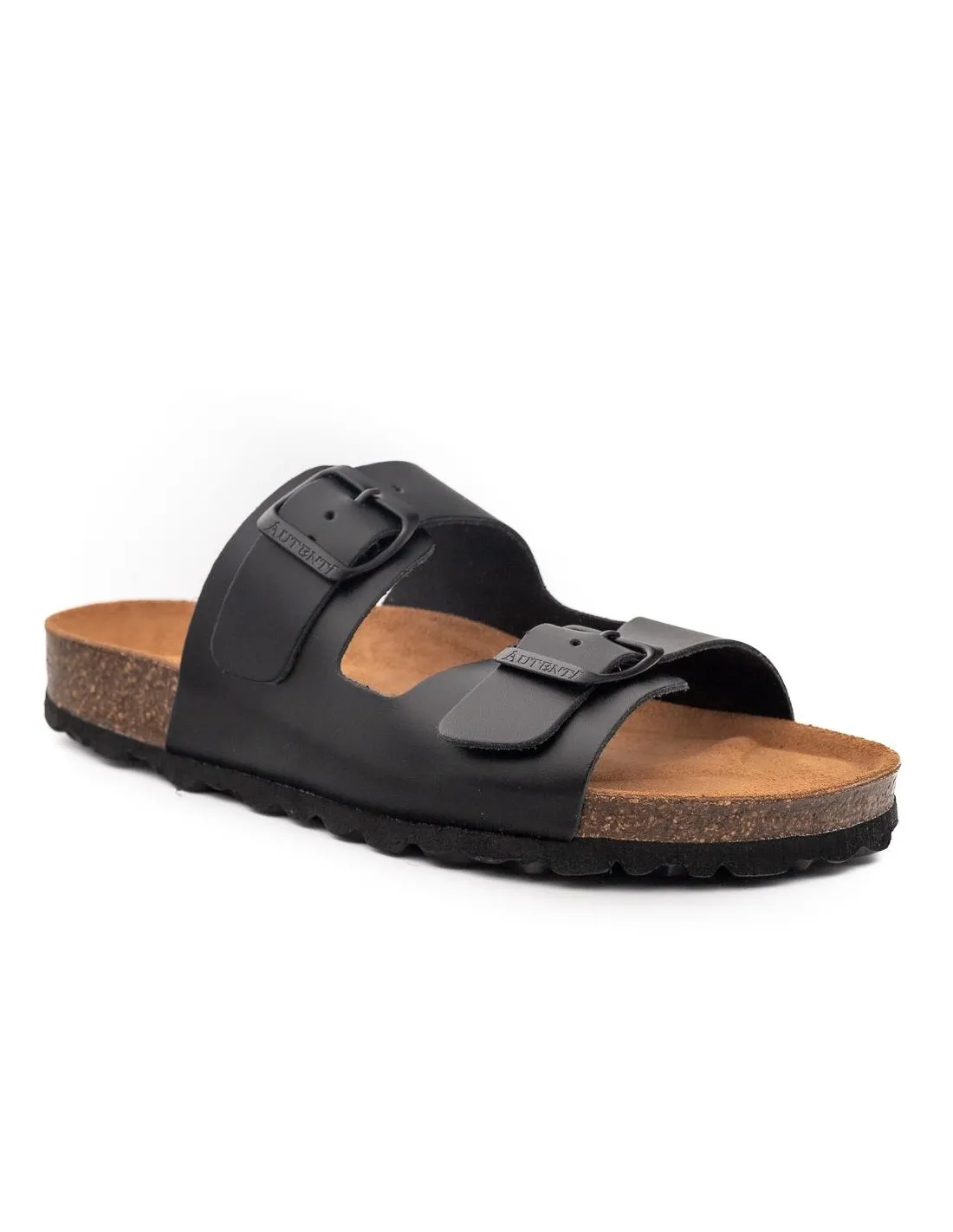 SANDALIA HEBILLAS PIEL MUJER AUTENTI 11096 NEGRO