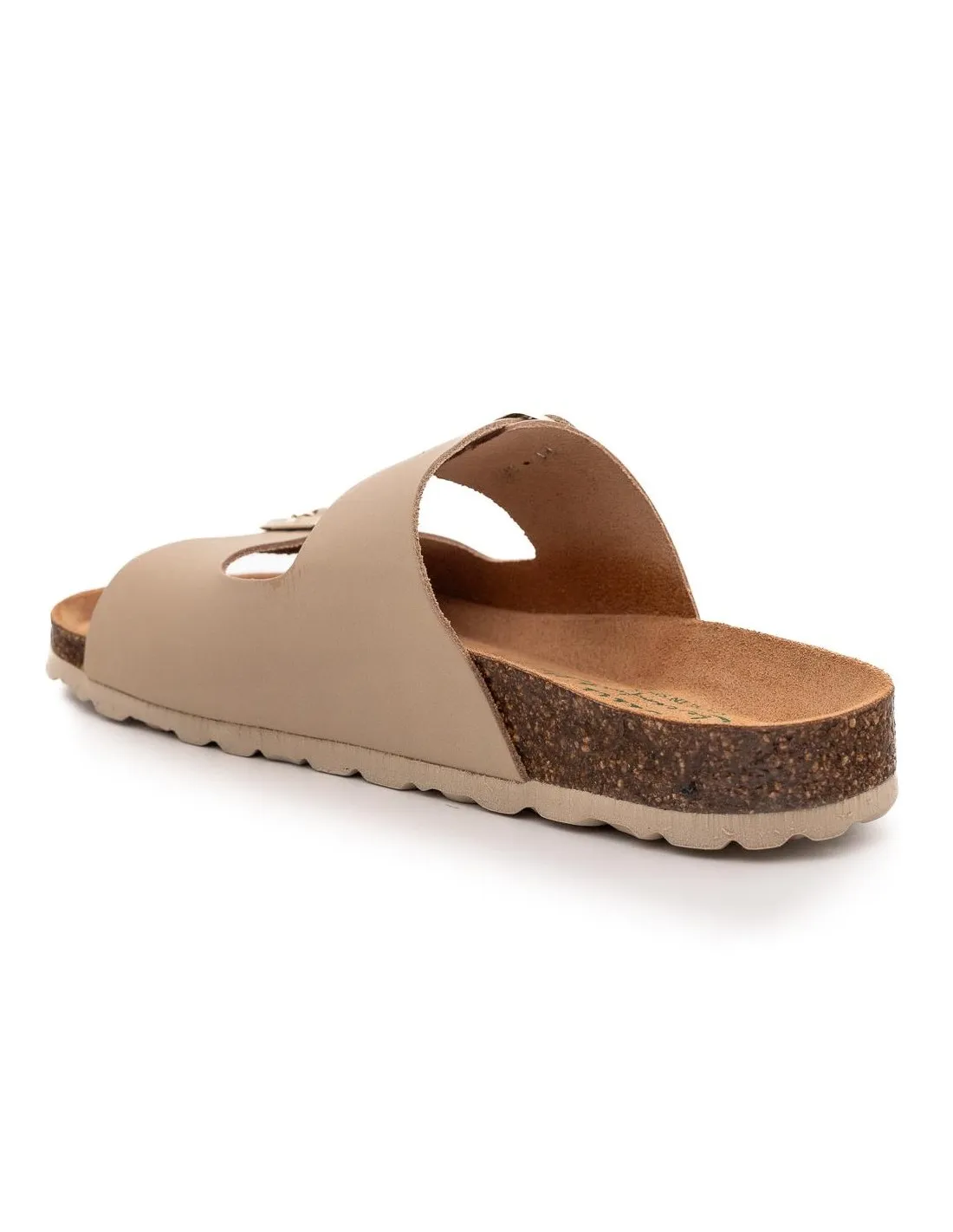 SANDALIA HEBILLAS PIEL MUJER AUTENTI 11096 TOPO