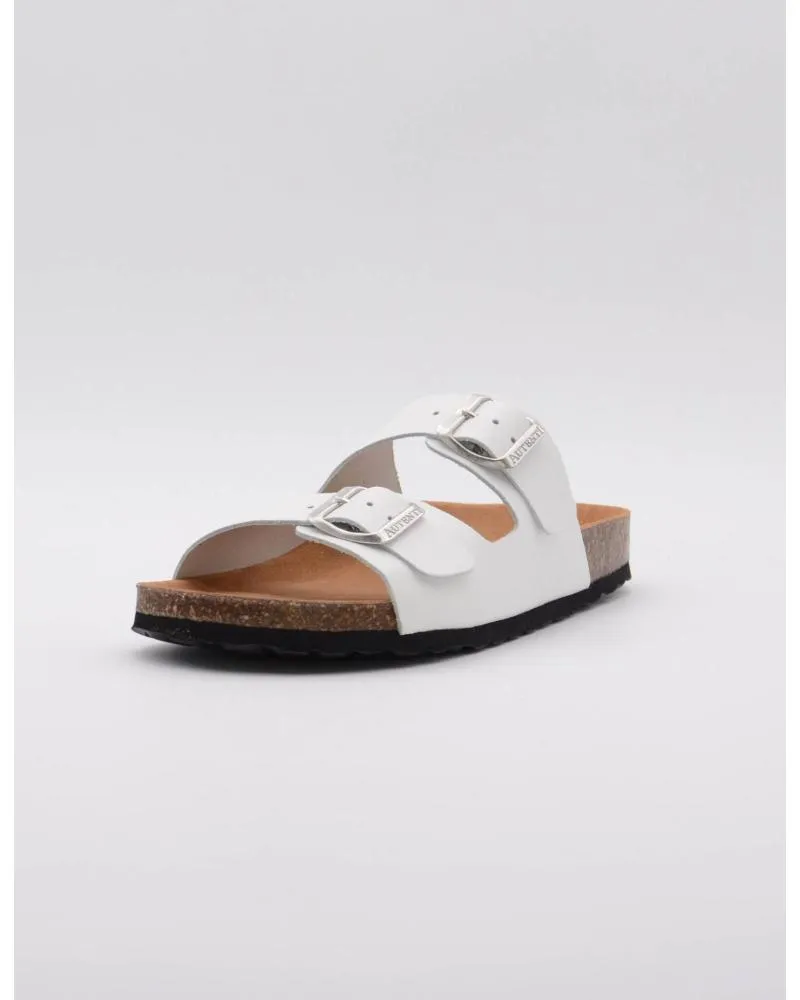 Sandalias AUTENTI  de Mujer 11096 BIO PLANO HEBILLAS PIEL  BLANCO