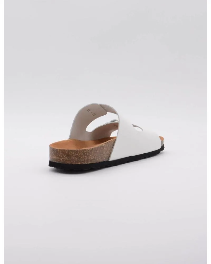 Sandalias AUTENTI  de Mujer 11096 BIO PLANO HEBILLAS PIEL  BLANCO