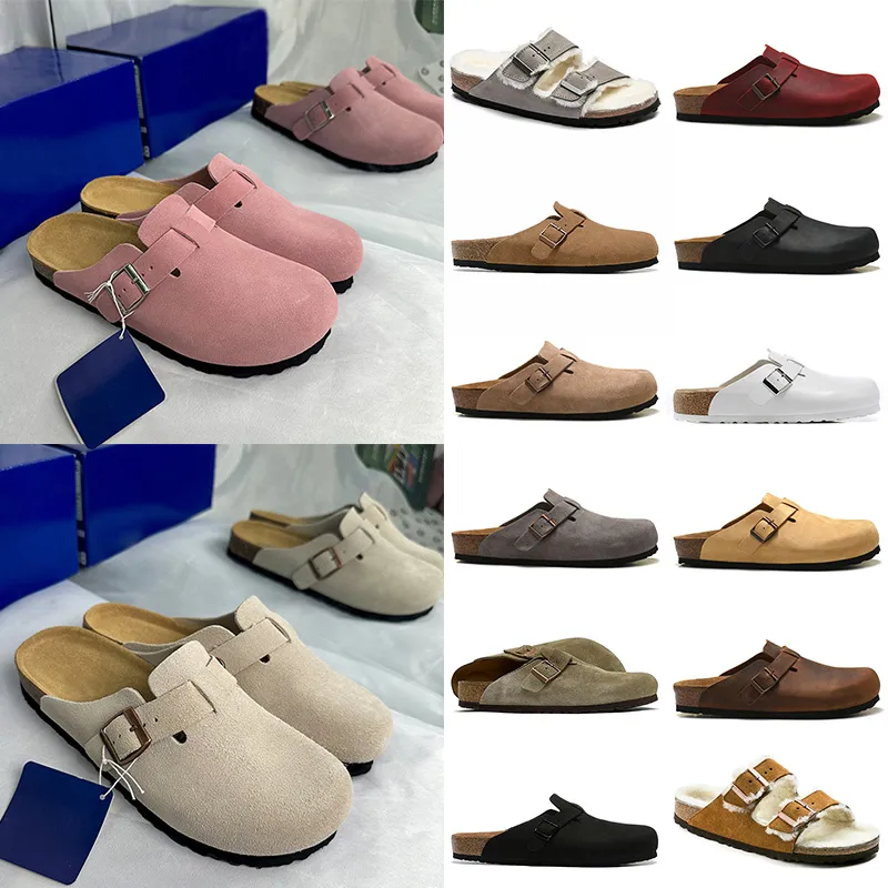 Sandalias de diseñador de moda Cork Flat Sole Tobles Tobogados Men Mujeres Pink Gray Rojo Marrón Blanco Blanco Green Slippers Pl