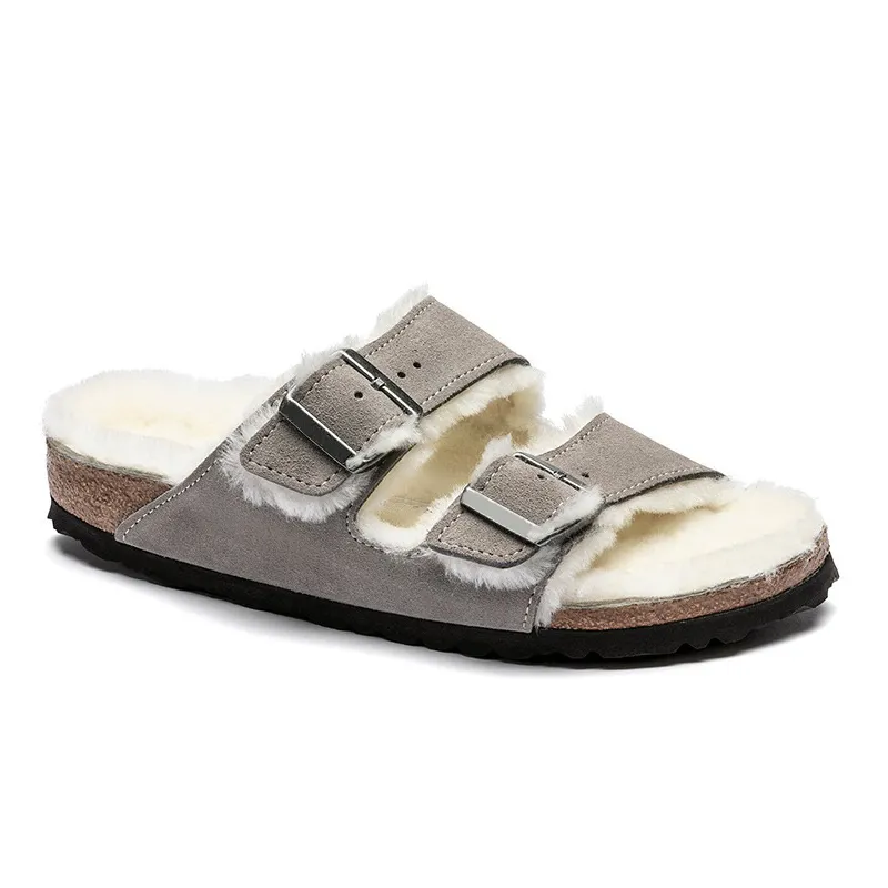 Sandalias de diseñador de moda Cork Flat Sole Tobles Tobogados Men Mujeres Pink Gray Rojo Marrón Blanco Blanco Green Slippers Pl