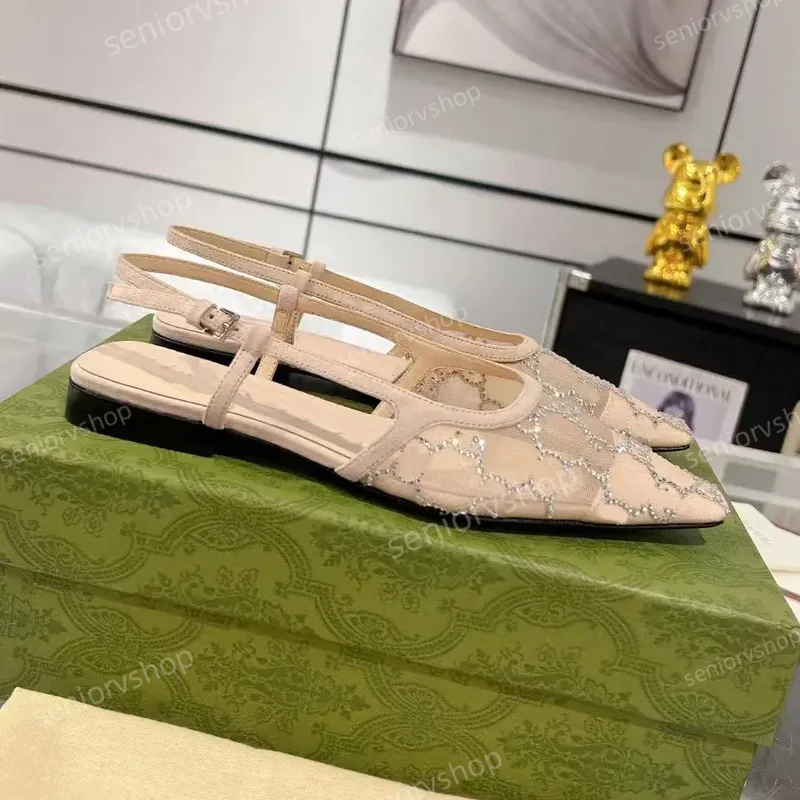 Sandalias de diseñador zapatos de vestir Slingback Luxury Mid Heel Slippers con bombas de estampado de cristal cuadros de diablo