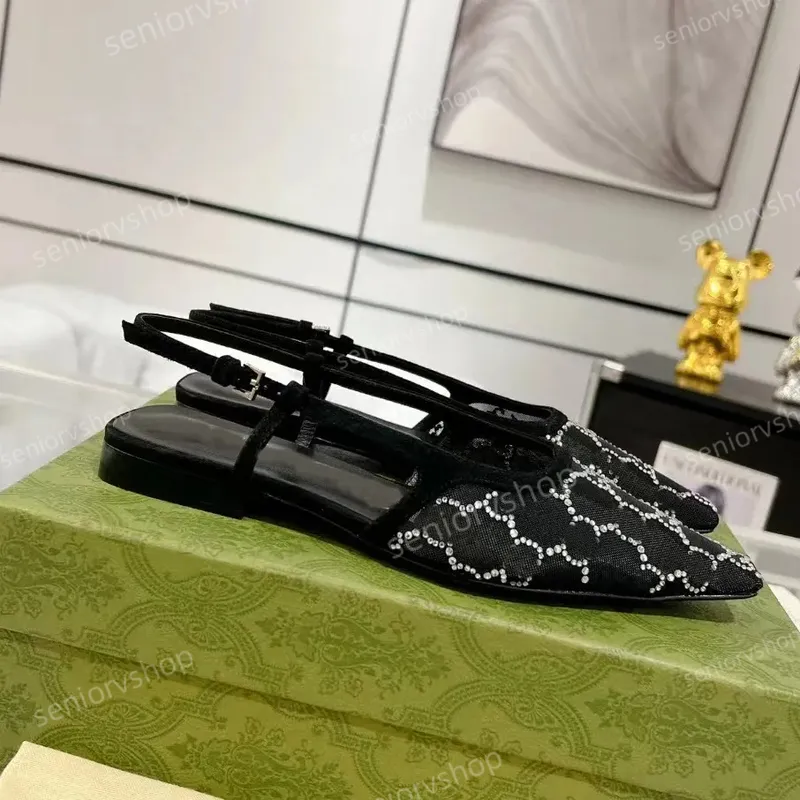 Sandalias de diseñador zapatos de vestir Slingback Luxury Mid Heel Slippers con bombas de estampado de cristal cuadros de diablo