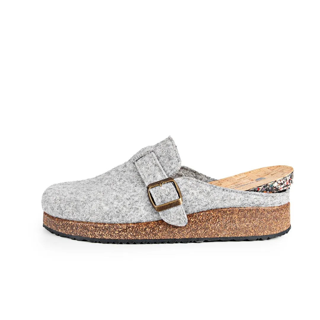 Slippers BIO Fieltro Gris Claro con hebilla