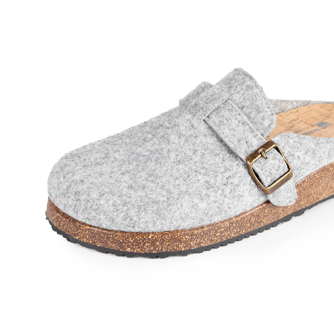 Slippers BIO Fieltro Gris Claro con hebilla