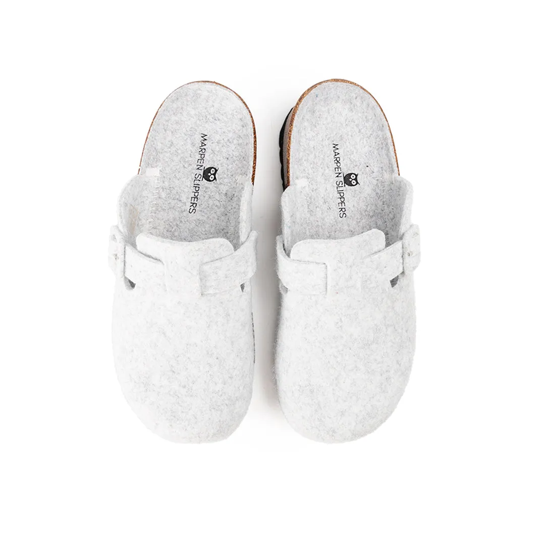 Slippers BIO Fieltro gris con hebilla de ante