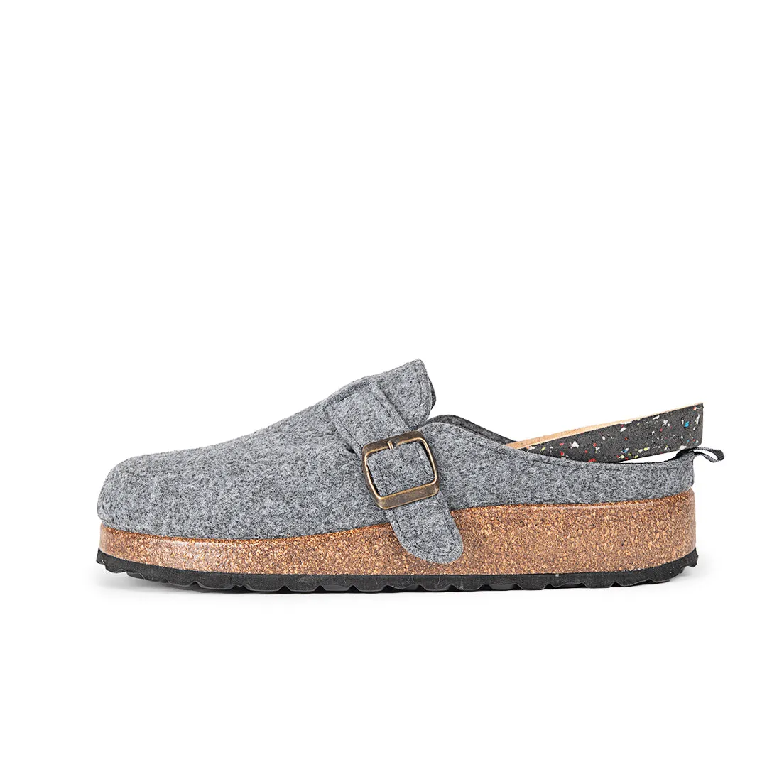 Slippers BIO Fieltro Gris con hebilla