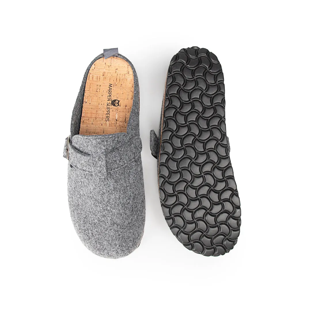 Slippers BIO Fieltro Gris con hebilla