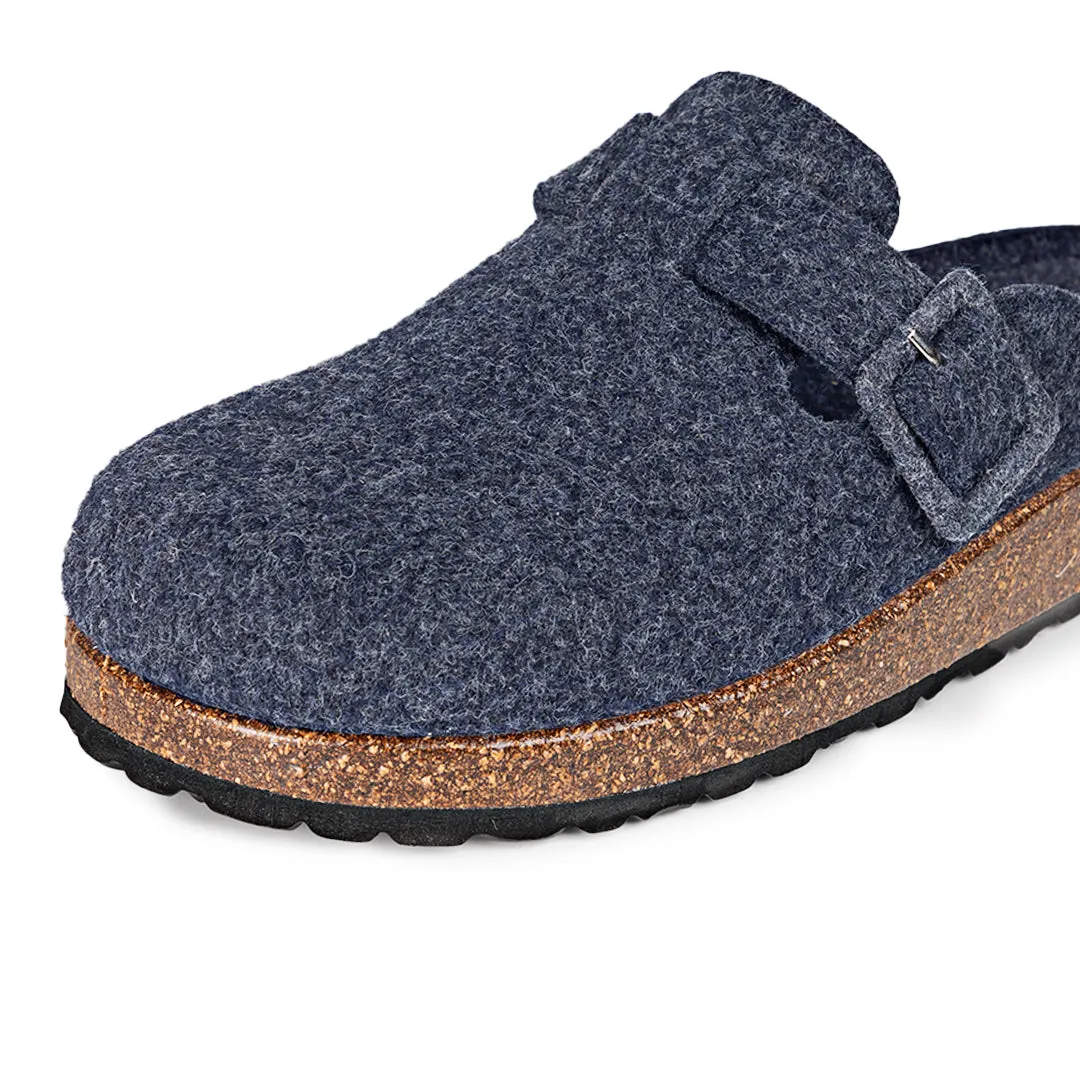 Slippers BIO Fieltro marino con hebilla de ante