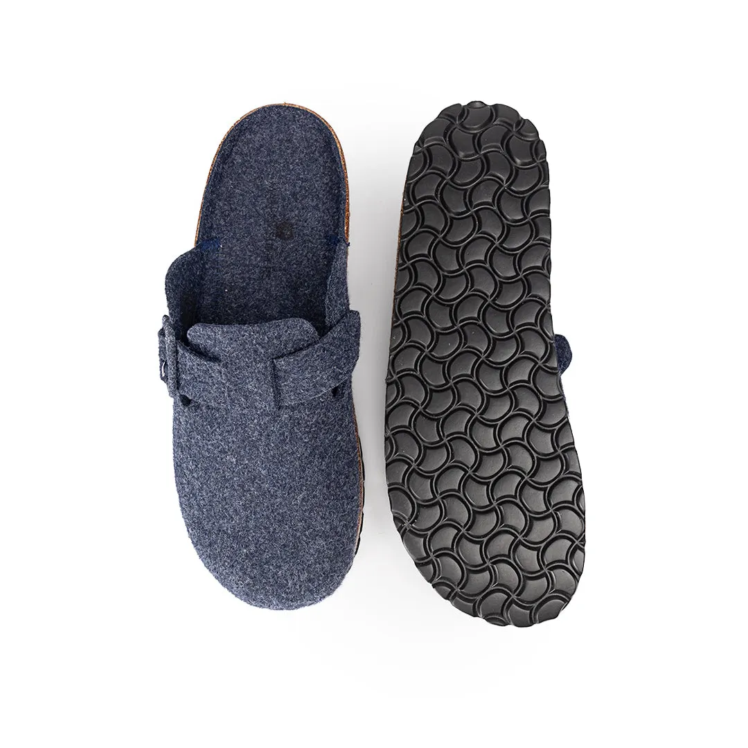 Slippers BIO Fieltro marino con hebilla de ante