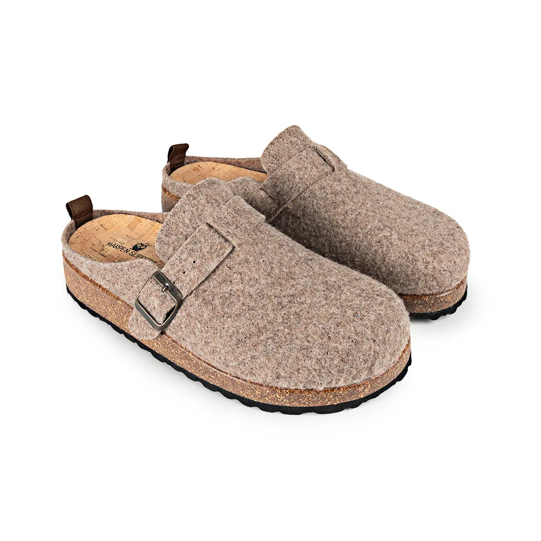 Slippers BIO Fieltro Marrón con hebilla