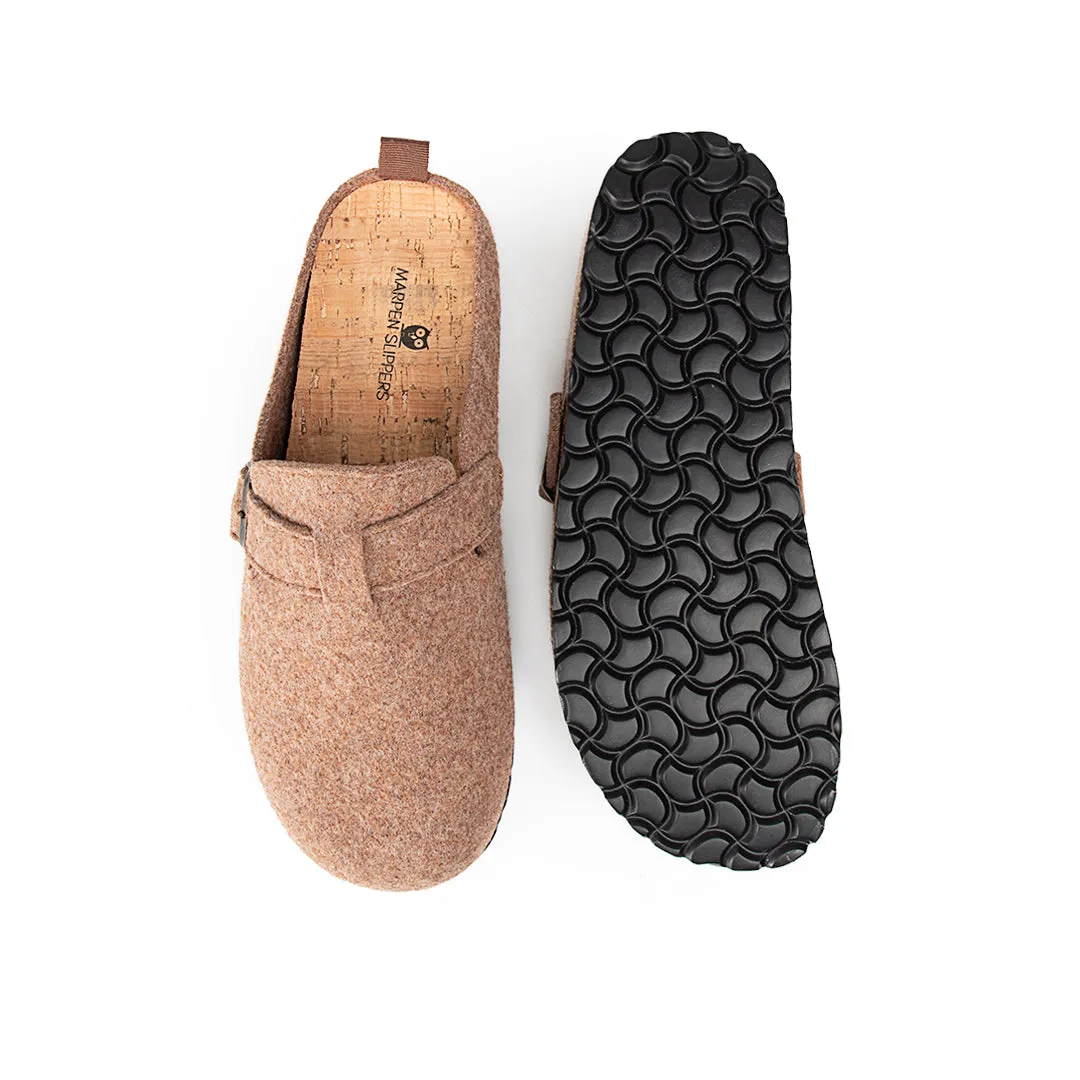 Slippers BIO Fieltro Marrón con hebilla
