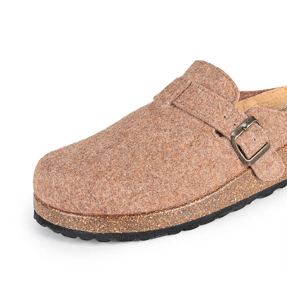 Slippers BIO Fieltro Marrón con hebilla