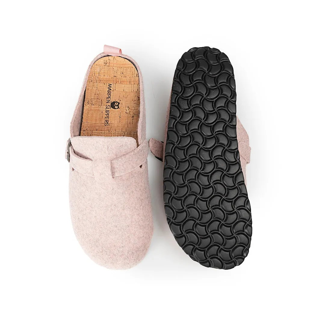 Slippers BIO Fieltro Rosa con hebilla