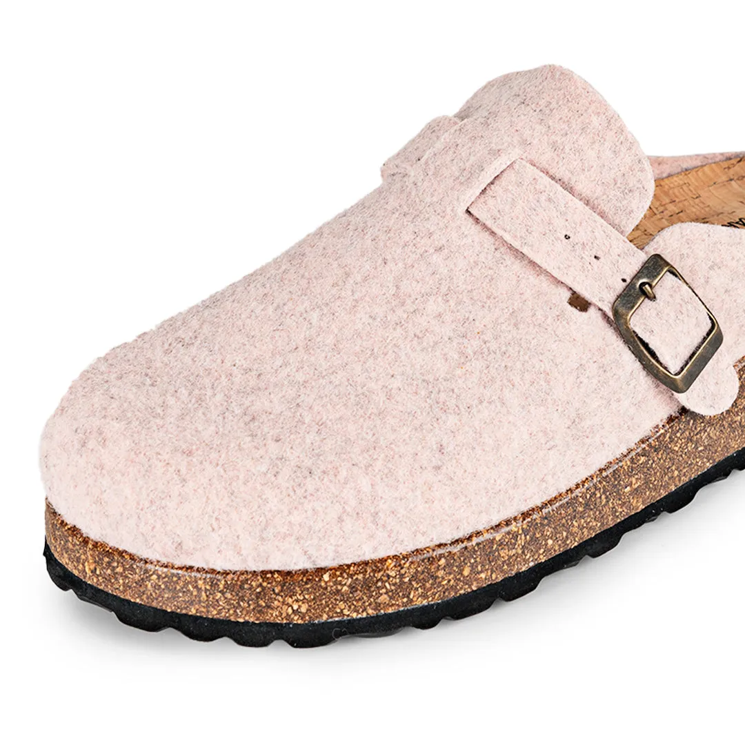 Slippers BIO Fieltro Rosa con hebilla