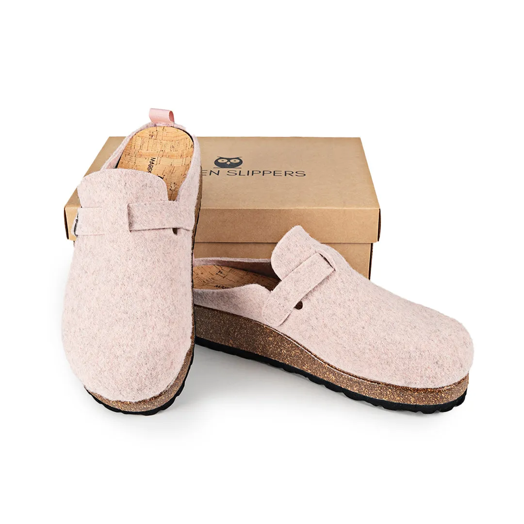 Slippers BIO Fieltro Rosa con hebilla