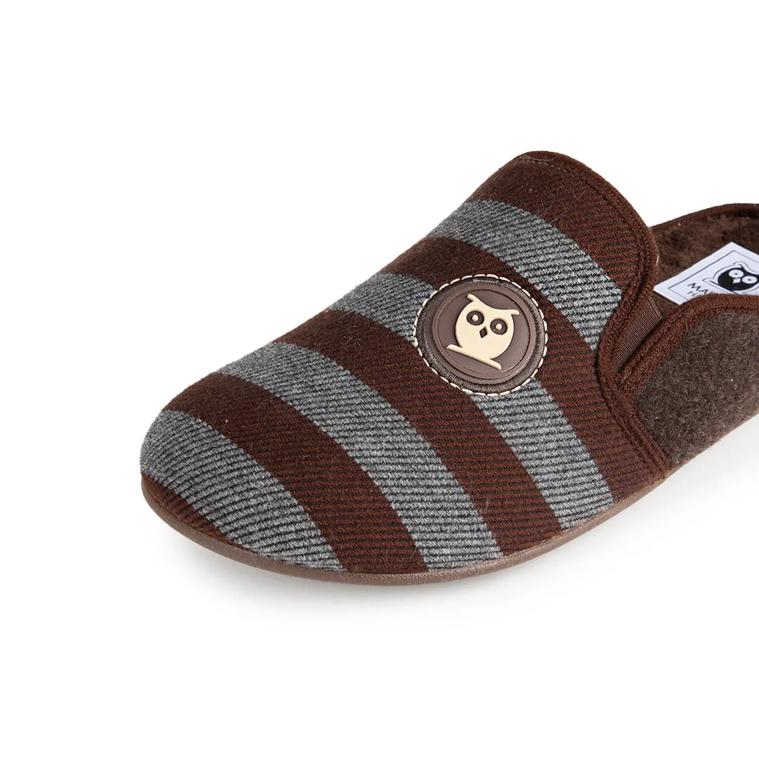 Slippers Clásicas de algodón en tonos marrones