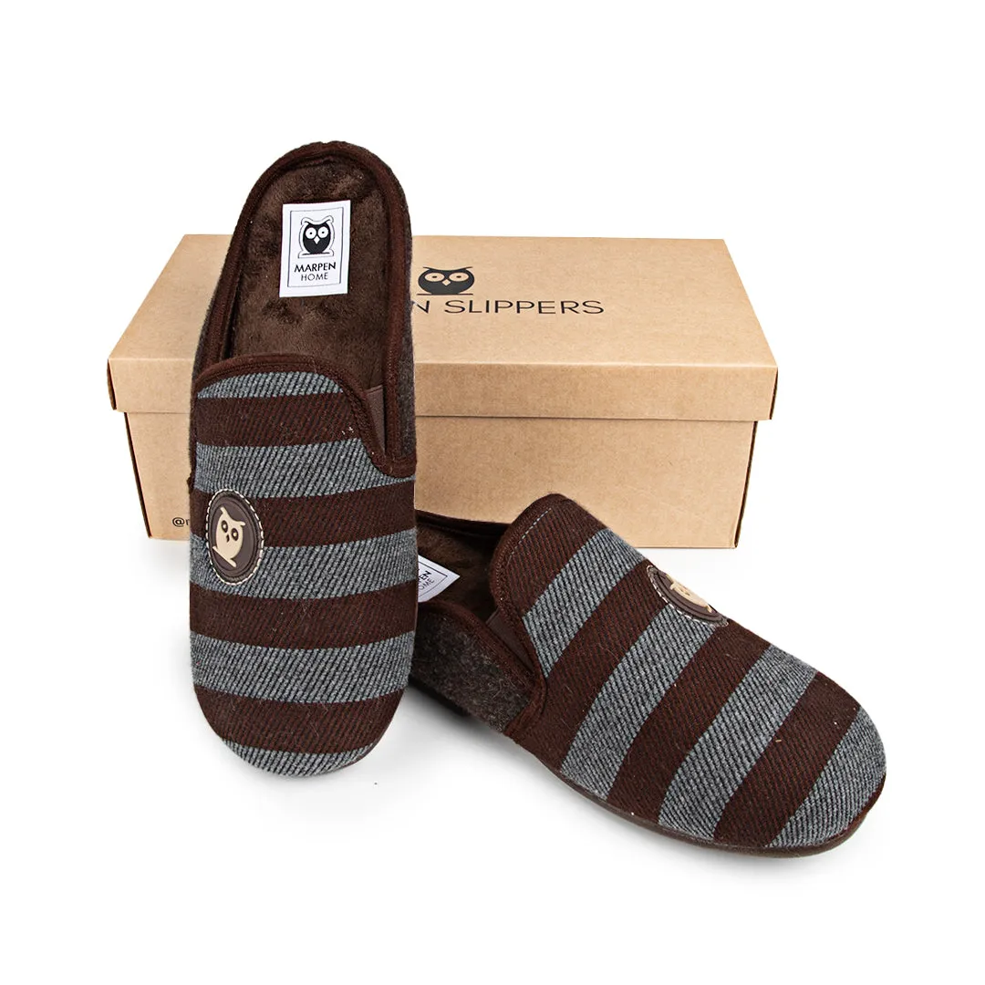 Slippers Clásicas de algodón en tonos marrones