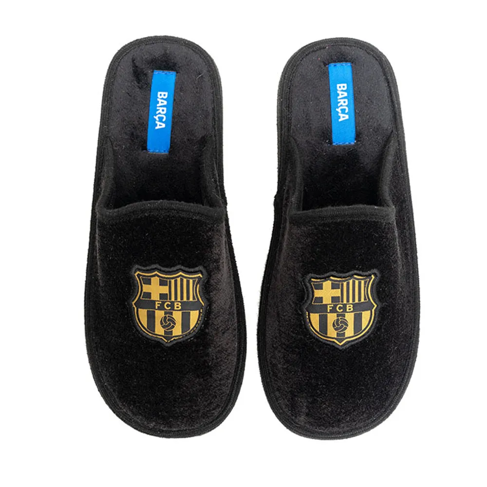 Slippers FC Barcelona Suatex Ligeras y Lisas en Negro