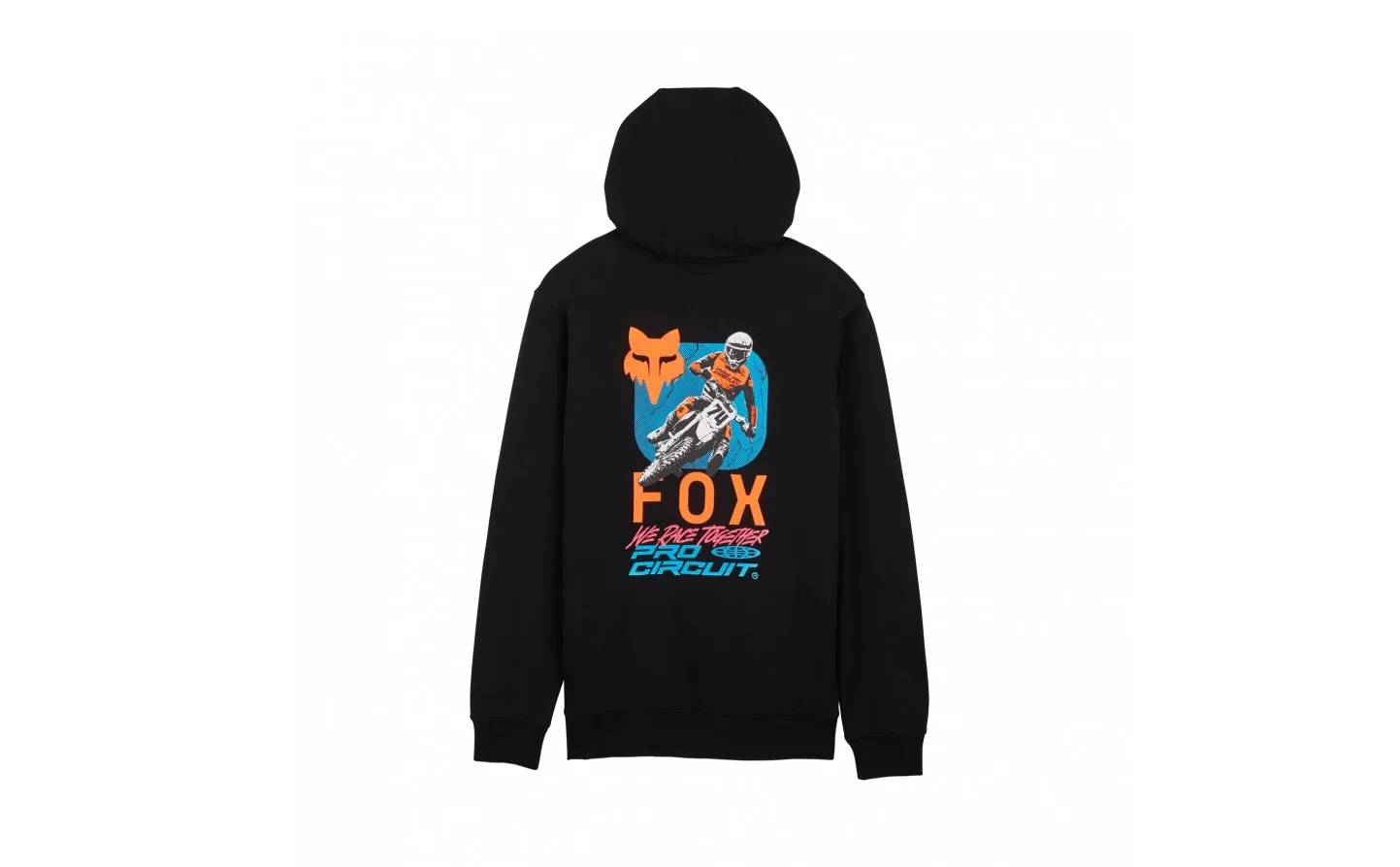 SUDADERA FOX CON CAPUCHA CIRCUITO FOX X PRO NEGRO |32106001|