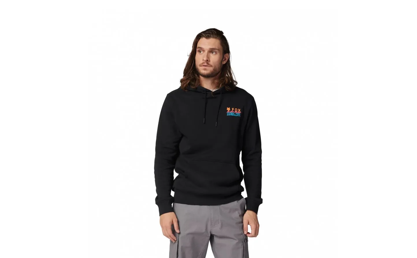 SUDADERA FOX CON CAPUCHA CIRCUITO FOX X PRO NEGRO |32106001|