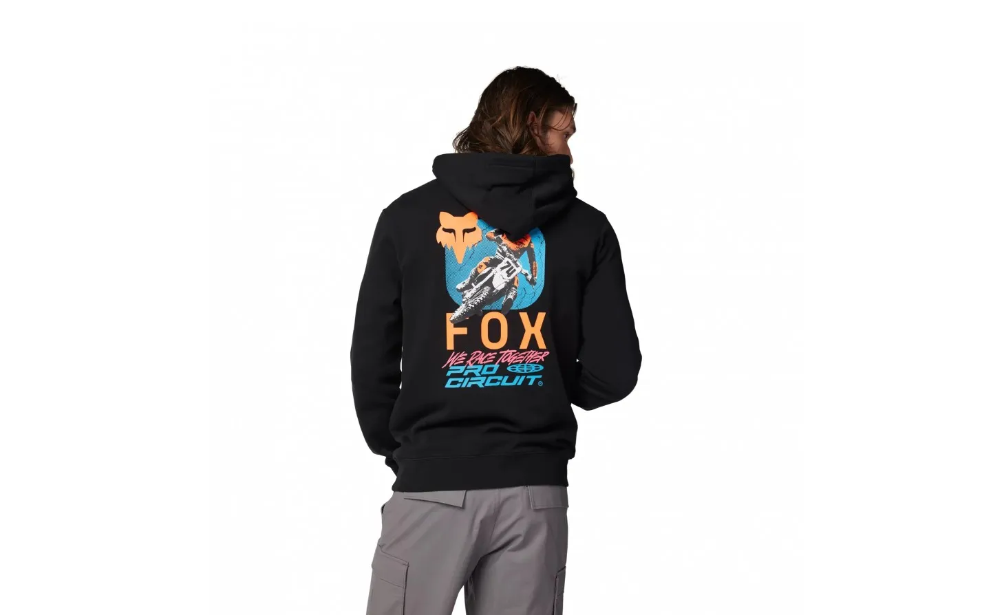 SUDADERA FOX CON CAPUCHA CIRCUITO FOX X PRO NEGRO |32106001|