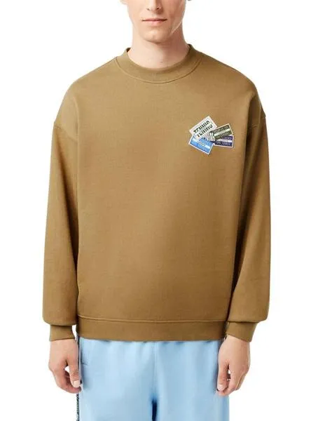 Sudadera Lacoste Loose Fit Marrón para Hombre