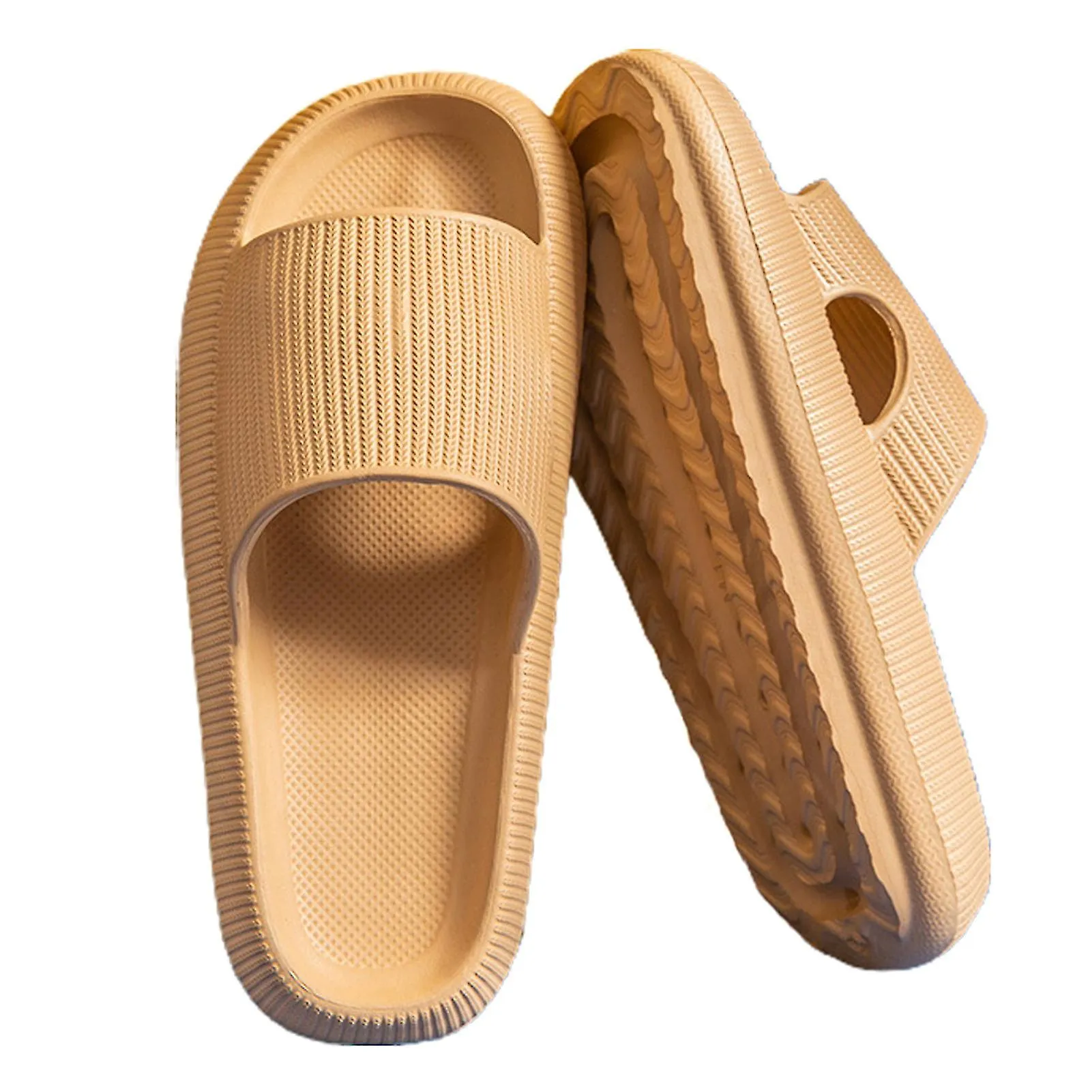 SUMMER SLIDES SLIPPERS PLATFORM BEACH SANDALS UNISEX SLIPPERS QUICK DRYING3637KHAKI