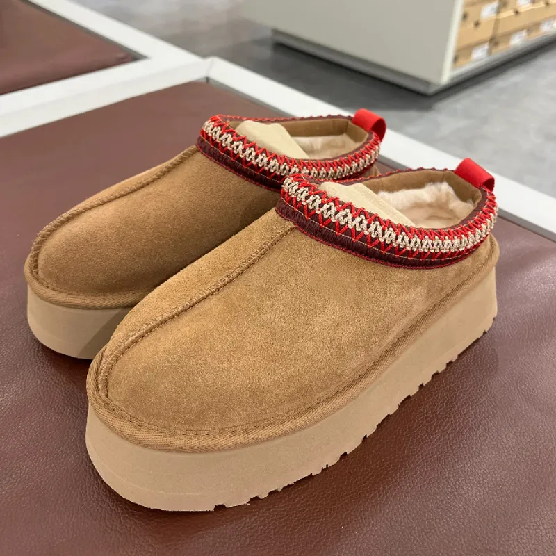 Tasman Slippers Tazz Mostaza Semilla Casta de castaño Fuera de piel de oveja Classic Super Mini Platform Boots Winter Winter