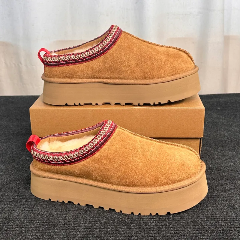 Tasman Slippers Tazz Mostaza Semilla Casta de castaño Fuera de piel de oveja Classic Super Mini Platform Boots Winter Winter