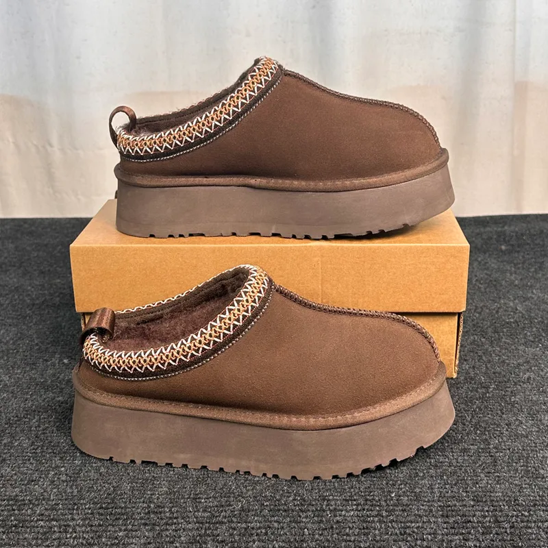 Tasman Slippers Tazz Mostaza Semilla Casta de castaño Fuera de piel de oveja Classic Super Mini Platform Boots Winter Winter