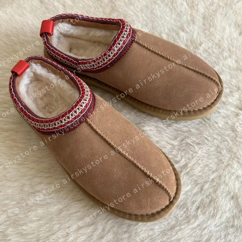 Tasman Tazzman Slippers Tazz Mostaza Semilla de castaño Toboganes de piel de oveja Classic Ultra Plataforma Boot Boot Winter Wom