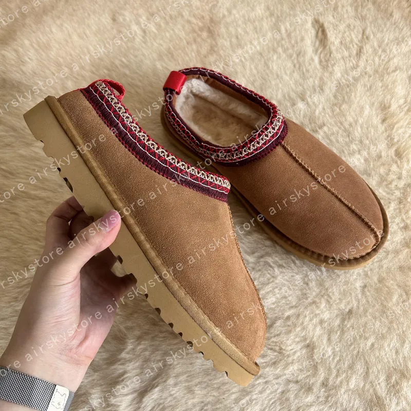 Tasman Tazzman Slippers Tazz Mostaza Semilla de castaño Toboganes de piel de oveja Classic Ultra Plataforma Boot Boot Winter Wom