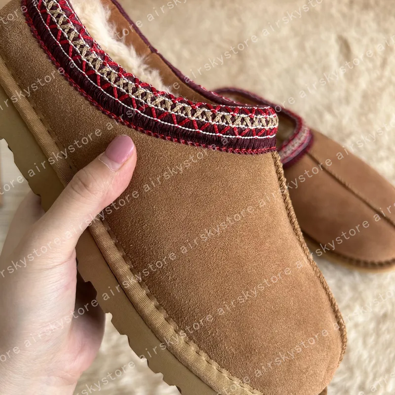 Tasman Tazzman Slippers Tazz Mostaza Semilla de castaño Toboganes de piel de oveja Classic Ultra Plataforma Boot Boot Winter Wom