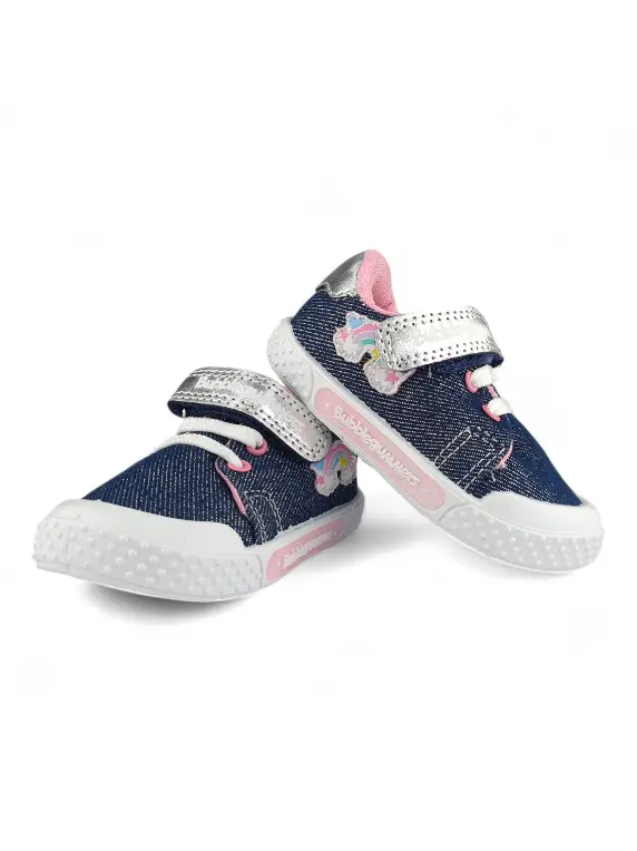 Tenis Niña Tela Jean Azul Bubblegummers