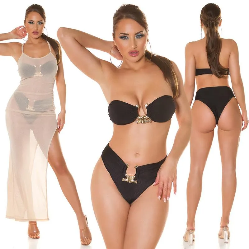 Traje de baño mujer 2 piezas negro