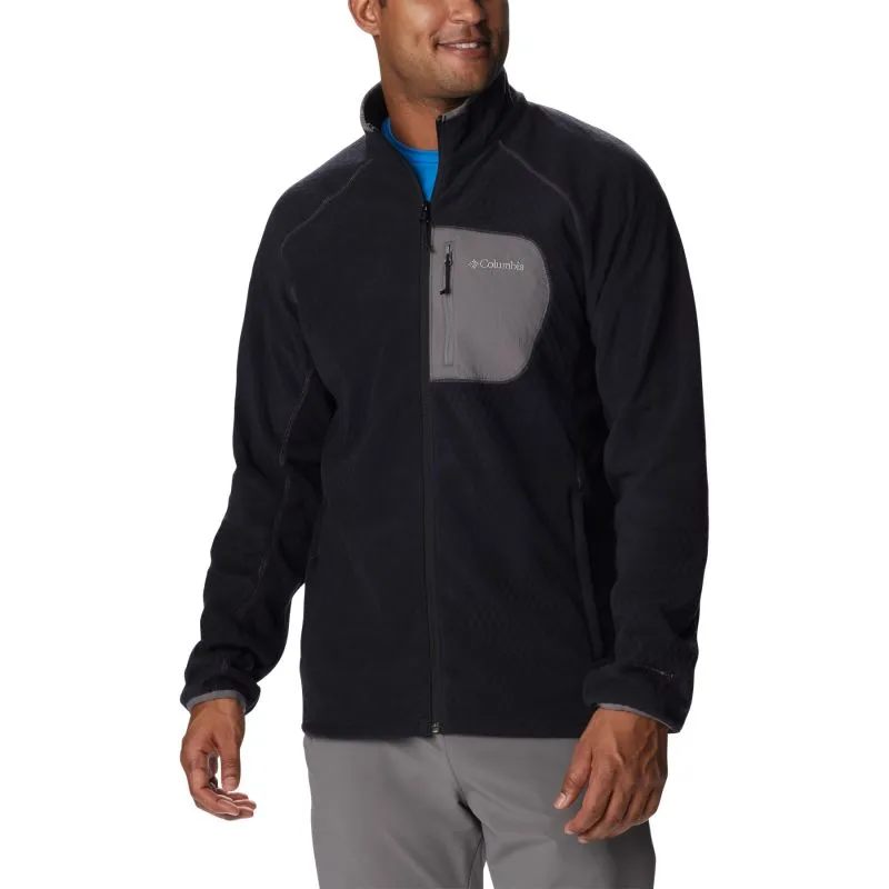 Vellón con cremallera para hombre Columbia Outdoor Tracks Full Zip (negro/gris ciudad)