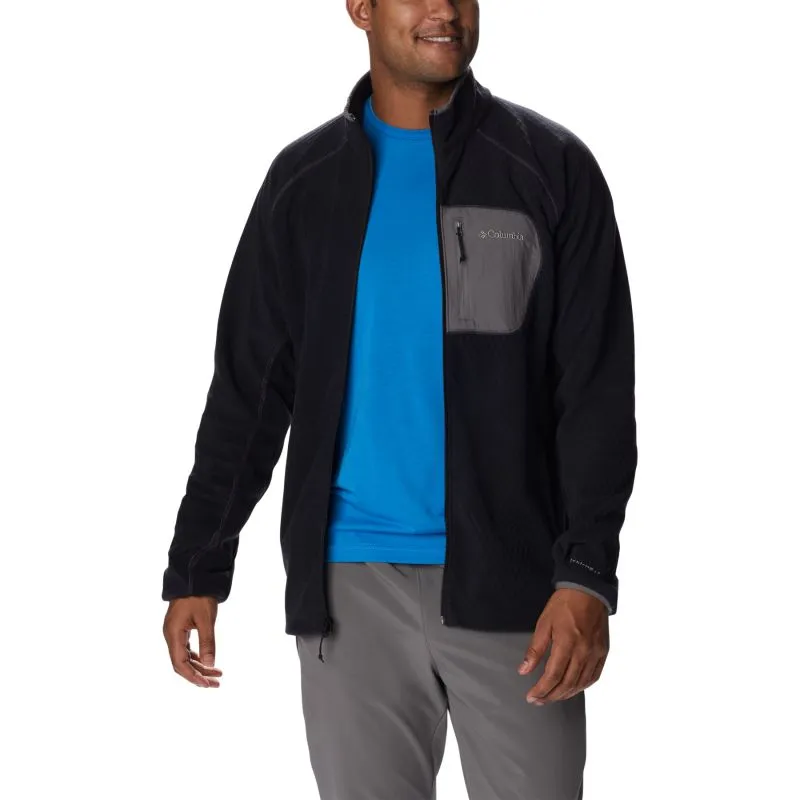 Vellón con cremallera para hombre Columbia Outdoor Tracks Full Zip (negro/gris ciudad)
